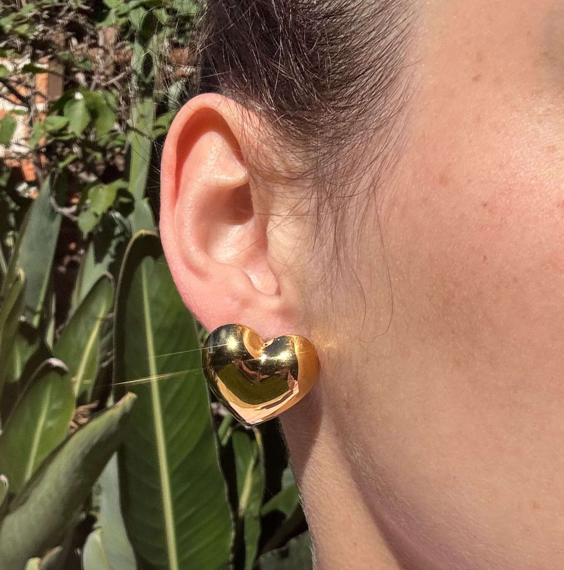 Surrender Puffy Heart Studs